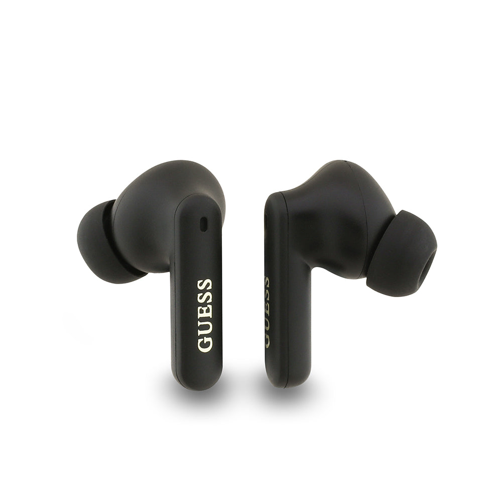 Guess TWS Kulak İçi Bluetooth Kulaklık 4G Desenli Klasik Metal Yazı Logolu Kahverengi
