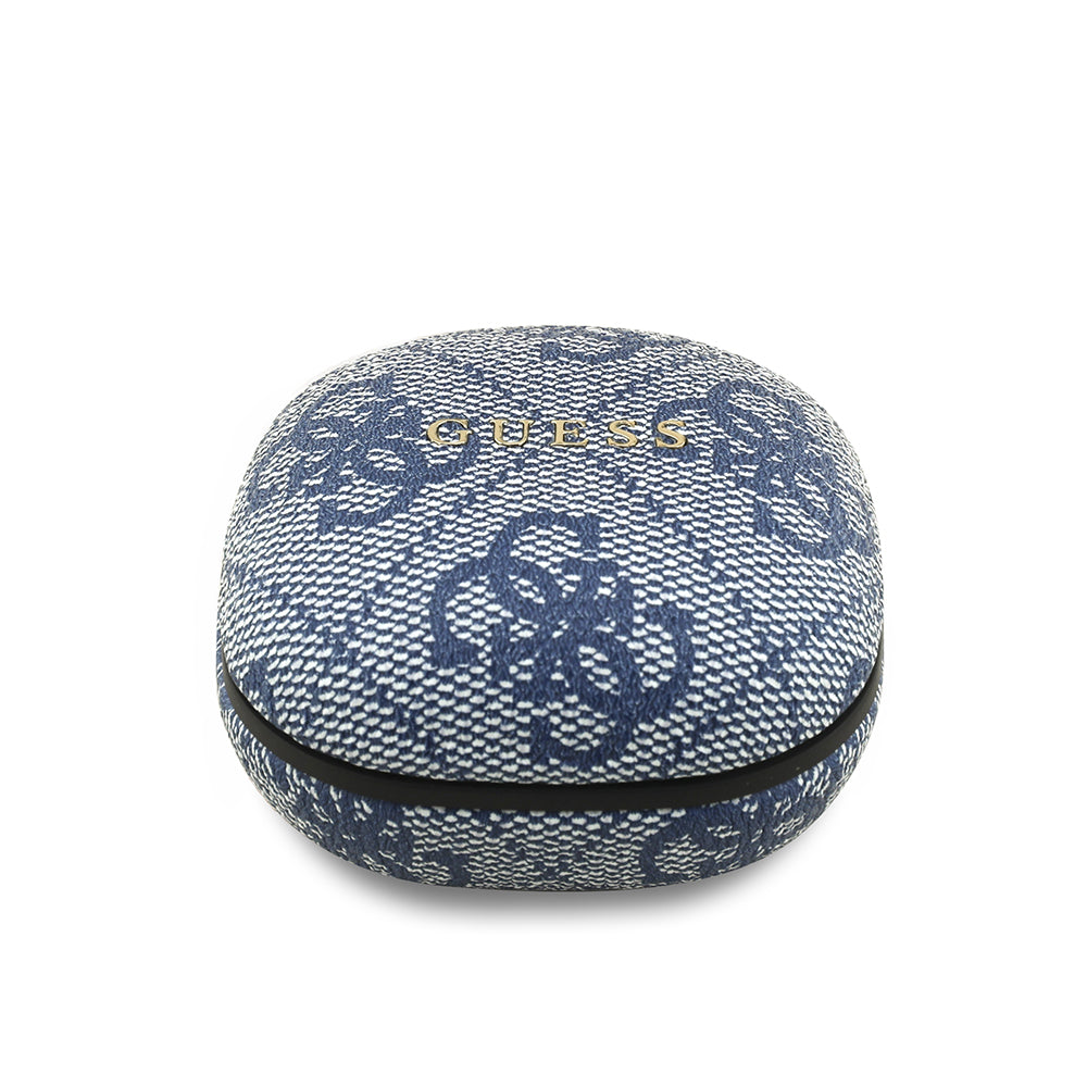 Guess TWS Kulak İçi Bluetooth Kulaklık 4G Desenli Klasik Metal Yazı Logolu Mavi