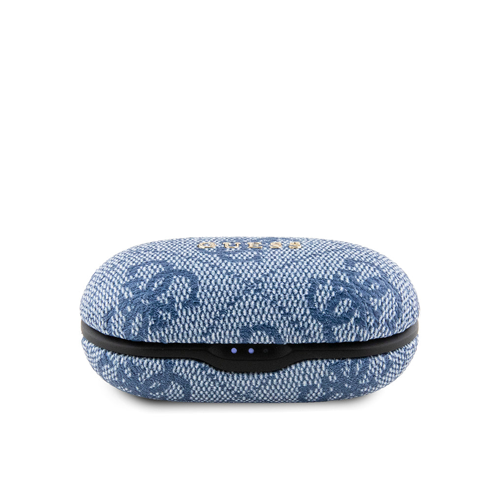 Guess TWS Kulak İçi Bluetooth Kulaklık Klasik Metal Yazı Logolu Mavi