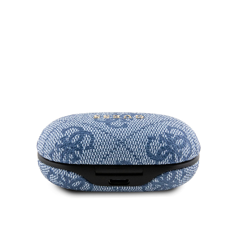 Guess TWS Kulak İçi Bluetooth Kulaklık Klasik Metal Yazı Logolu Mavi