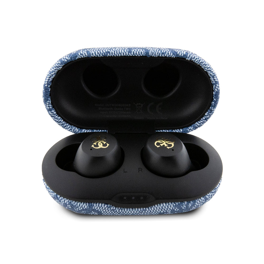 Guess TWS Kulak İçi Bluetooth Kulaklık Klasik Metal Yazı Logolu Mavi