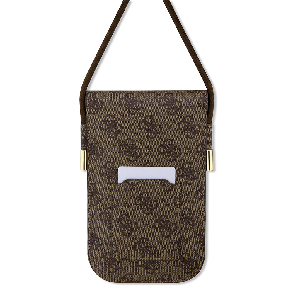 Guess Wallet Omuz Çanta Script Yazı Logolu Çapraz Vücut Askılı Çanta Kahverengi