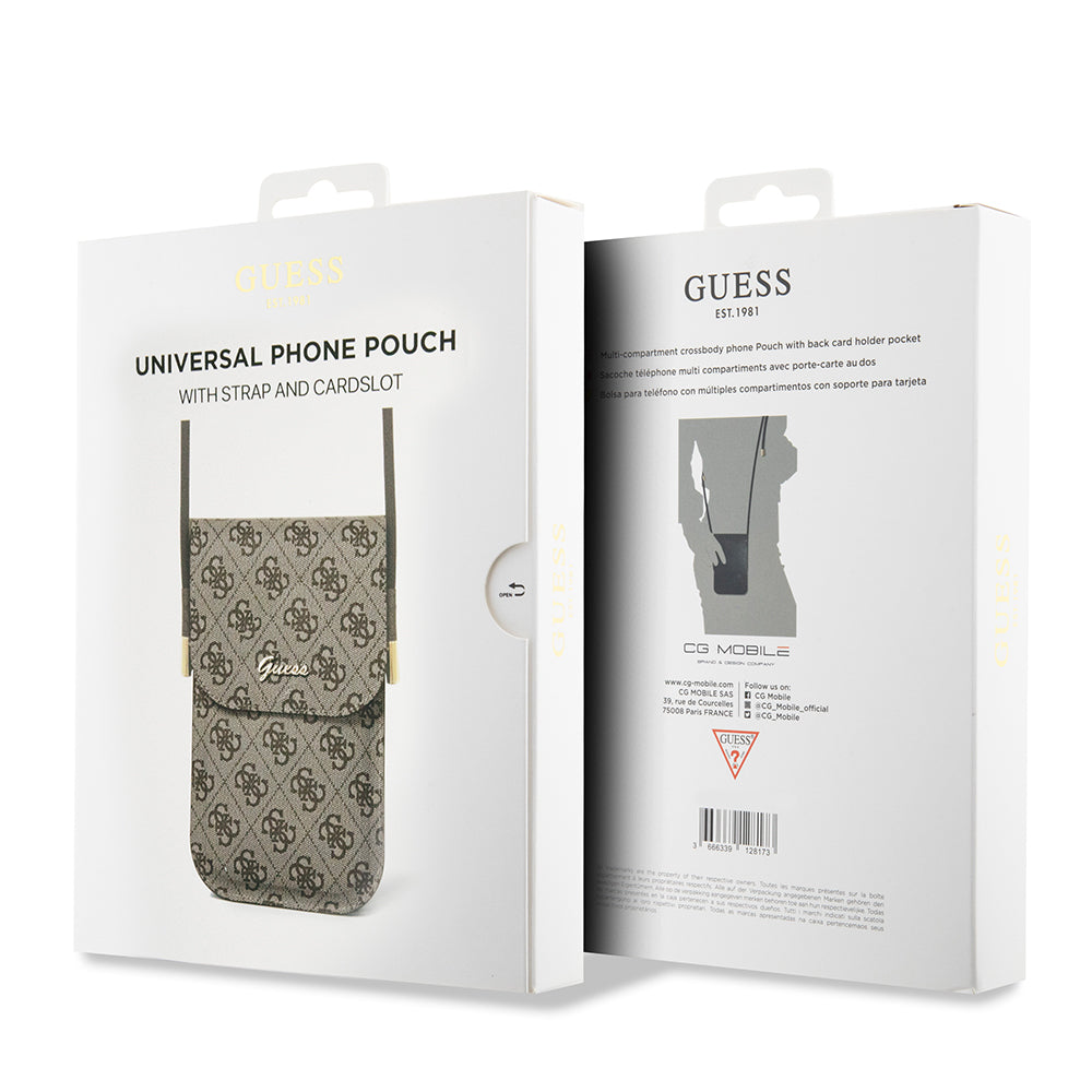 Guess Wallet Omuz Çanta Script Yazı Logolu Çapraz Vücut Askılı Çanta Kahverengi