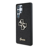 Galaxy S25 Ultra Kılıf Guess 4G Büyük Metal Logolu Glitter Kapak Siyah
