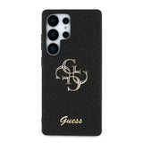Galaxy S25 Ultra Kılıf Guess 4G Büyük Metal Logolu Glitter Kapak Siyah