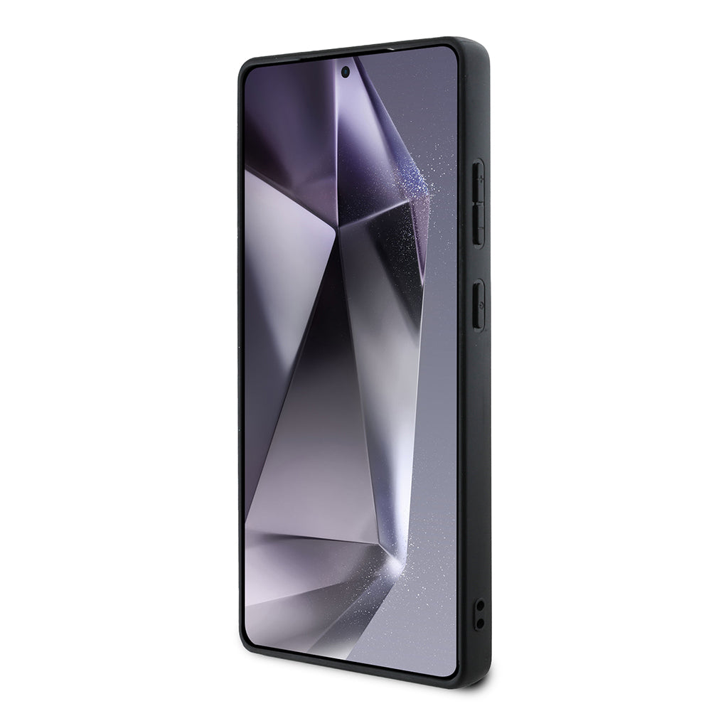 Galaxy S25 Ultra Kılıf Guess 4G Desenli Sıcak Damgalı Üçgen Logolu Kapak Pembe