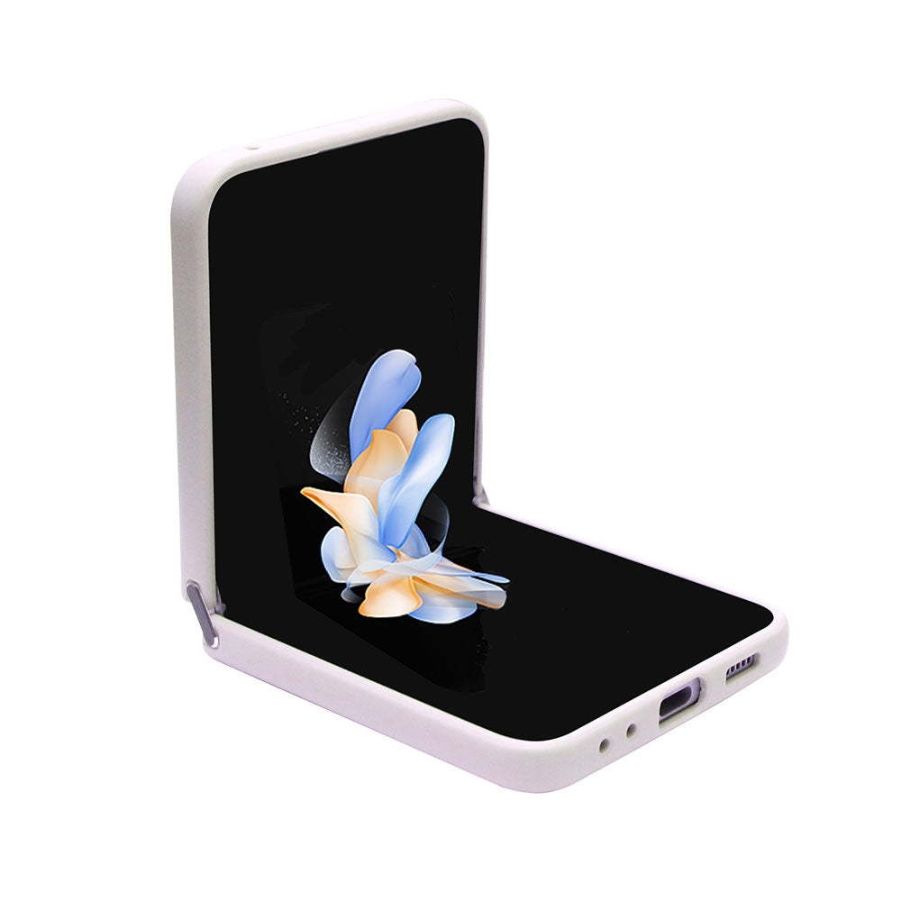 Galaxy Z Flip 5 Kılıf Guess PU Deri Taşlı Üçgen Logolu 4G Desenli Strass Kapak Pembe