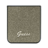 Galaxy Z Flip 5 Kılıf Guess Yazı Logolu Glitter Flakes Kapak Haki