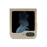 Galaxy Z Flip 5 Kılıf Guess Yazı Logolu Glitter Script Kapak Gold