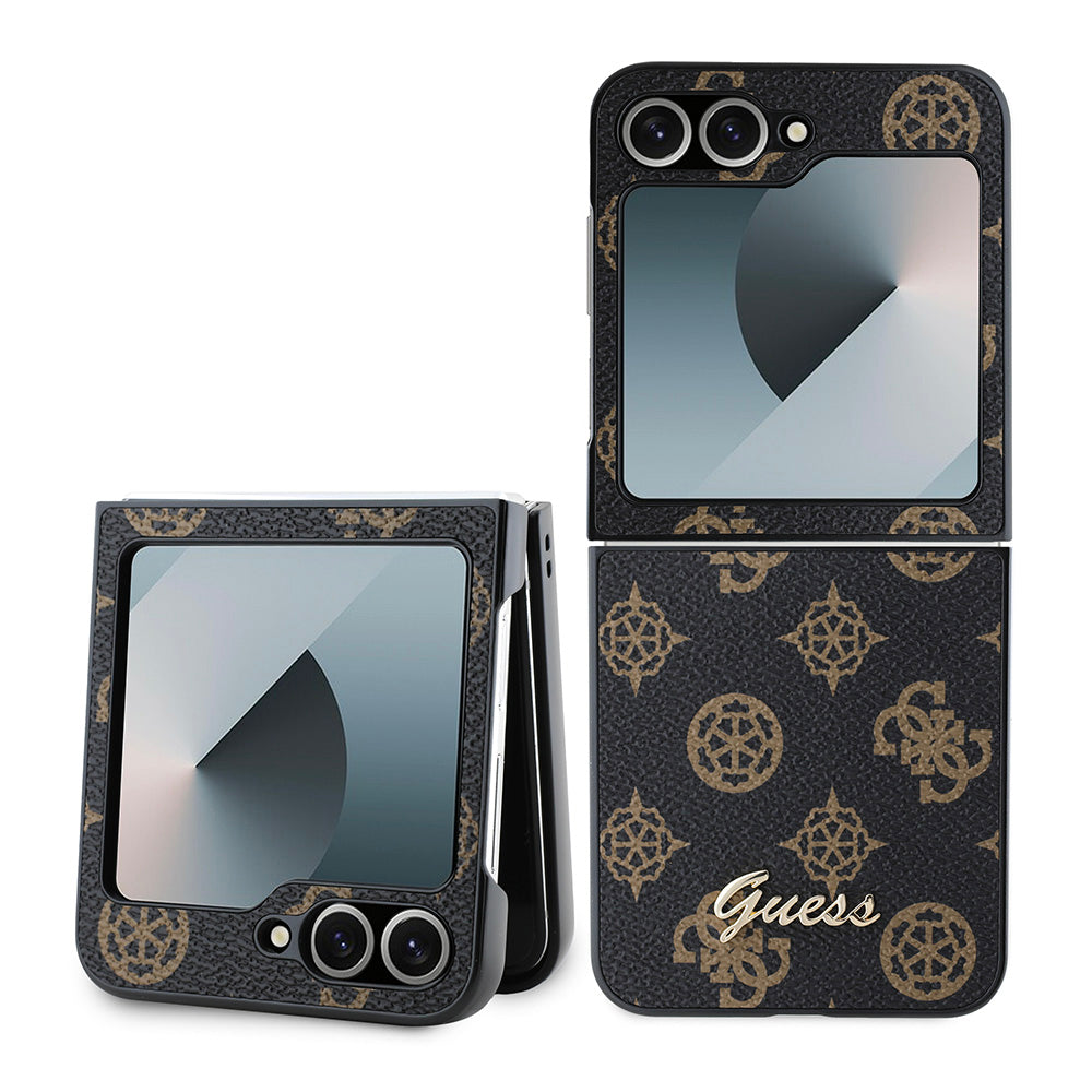 Galaxy Z Flip 6 Kılıf Guess Peony Script Kapak Siyah