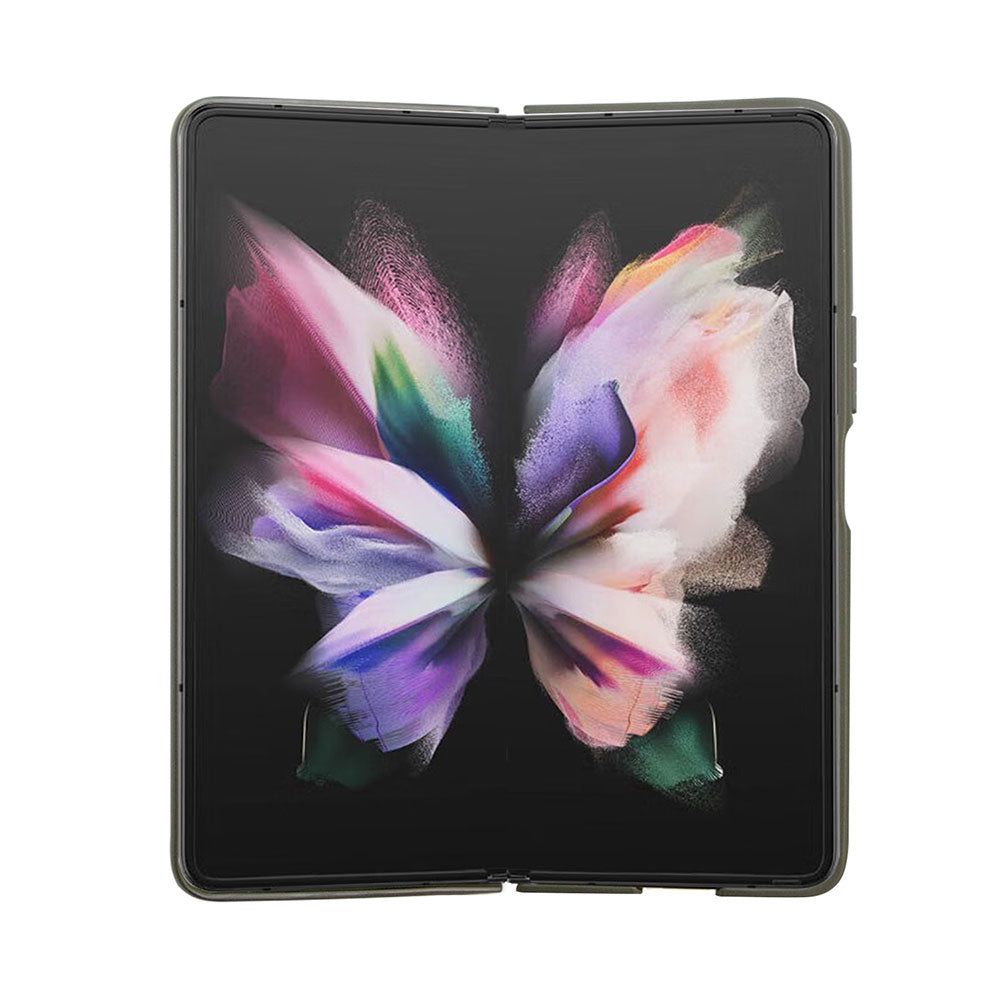 Galaxy Z Fold 5 Kılıf Guess Yazı Logolu Glitter Flakes Kapak Haki