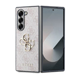 Galaxy Z Fold 6 Kılıf Guess Deri 4G Metal Logolu Kapak Pembe