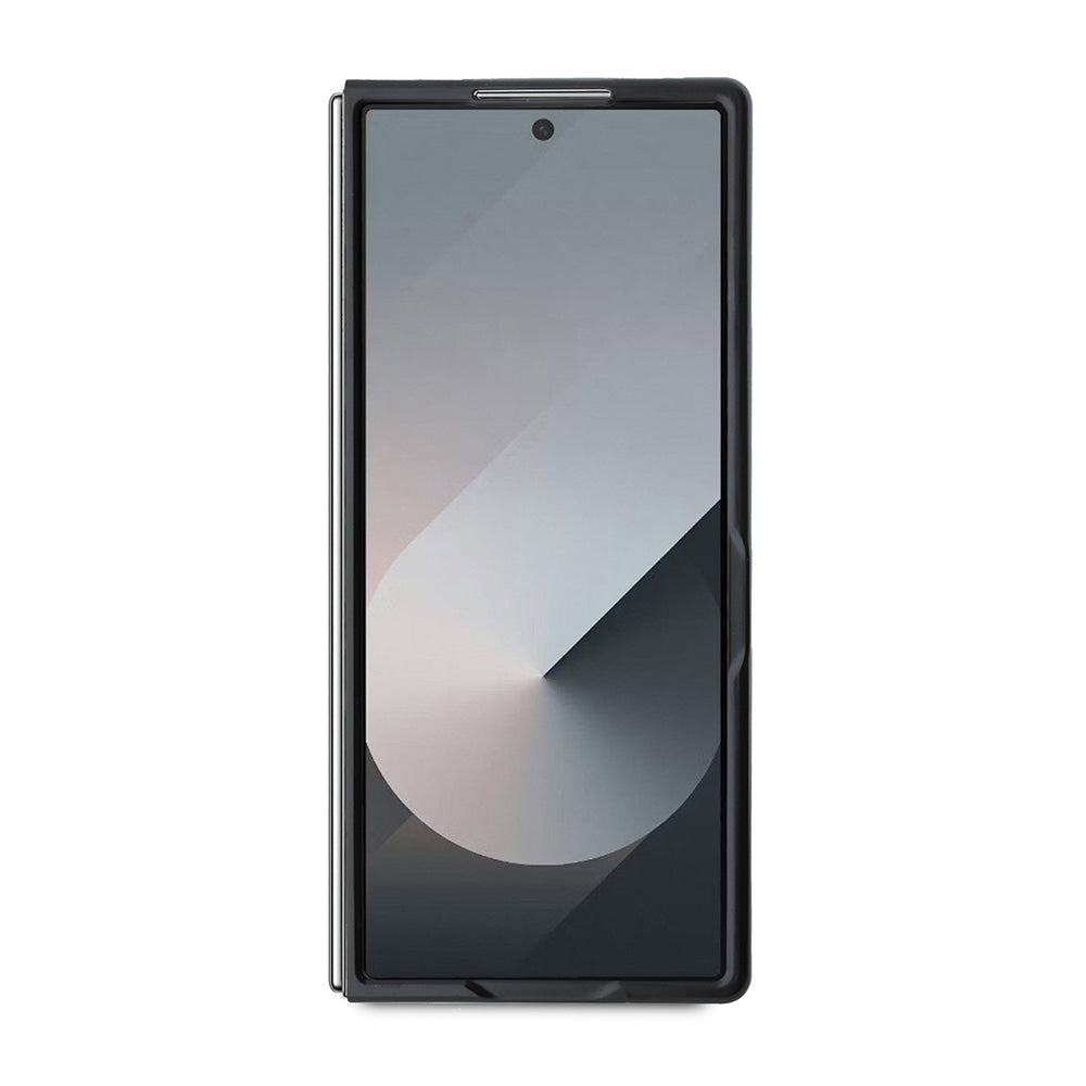 Galaxy Z Fold 6 Kılıf Guess Deri 4G Metal Logolu Kapak Siyah