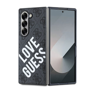 Galaxy Z Fold 6 Kılıf Guess Magsafe Uyumlu Love Guess Yazılı Kapak Siyah