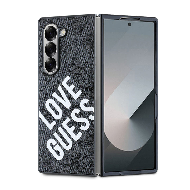 Galaxy Z Fold 6 Kılıf Guess Magsafe Uyumlu Love Guess Yazılı Kapak Siyah