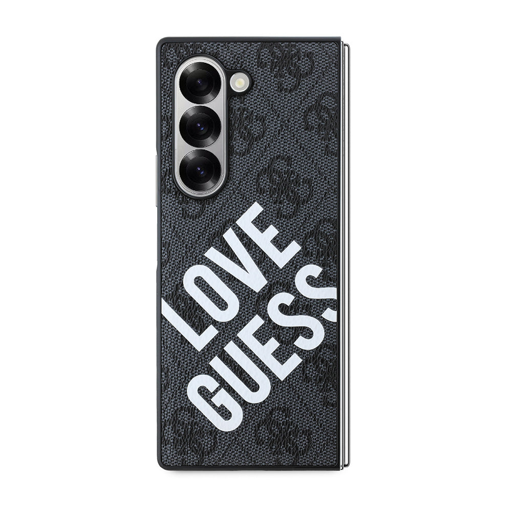 Galaxy Z Fold 6 Kılıf Guess Magsafe Uyumlu Love Guess Yazılı Kapak Siyah