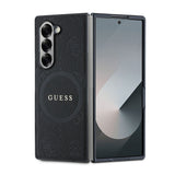 Galaxy Z Fold 6 Kılıf Guess Magsafe Uyumlu Saffiano Metal Logolu Kapak Siyah