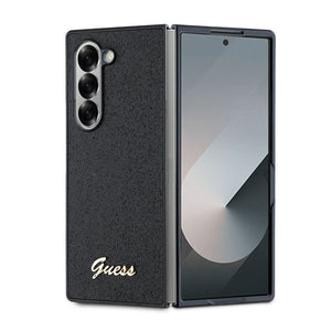 Galaxy Z Fold 6 Kılıf Guess Yazı Logolu Glitter Script Kapak Siyah