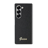 Galaxy Z Fold 6 Kılıf Guess Yazı Logolu Glitter Script Kapak Siyah