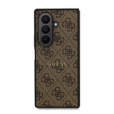 Galaxy Z Fold 7 Kılıf Guess M-safe Uyumlu 4G Desen Yazı Logolu Kapak Kahverengi
