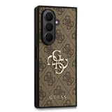 Galaxy Z Fold 7 Kılıf Guess PU Deri Büyük Metal Logolu Kapak Kahverengi