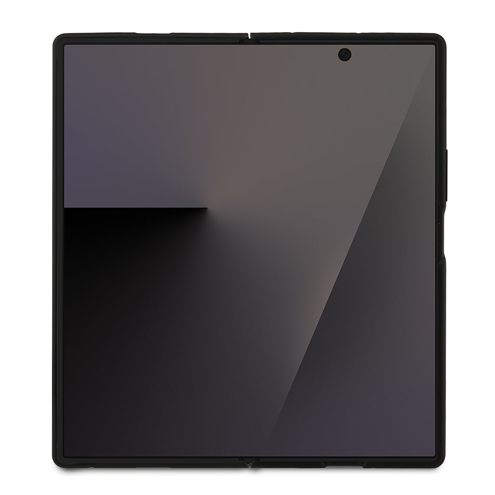 Galaxy Z Fold 7 Kılıf Guess PU Deri Büyük Metal Logolu Kapak Pembe