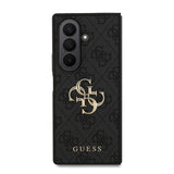 Galaxy Z Fold 7 Kılıf Guess PU Deri Büyük Metal Logolu Kapak Siyah