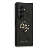 Galaxy Z Fold 7 Kılıf Guess PU Deri Büyük Metal Logolu Kapak Siyah